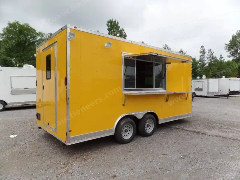 8.5' x 17' Yellow Concession Food Trailer photo 17