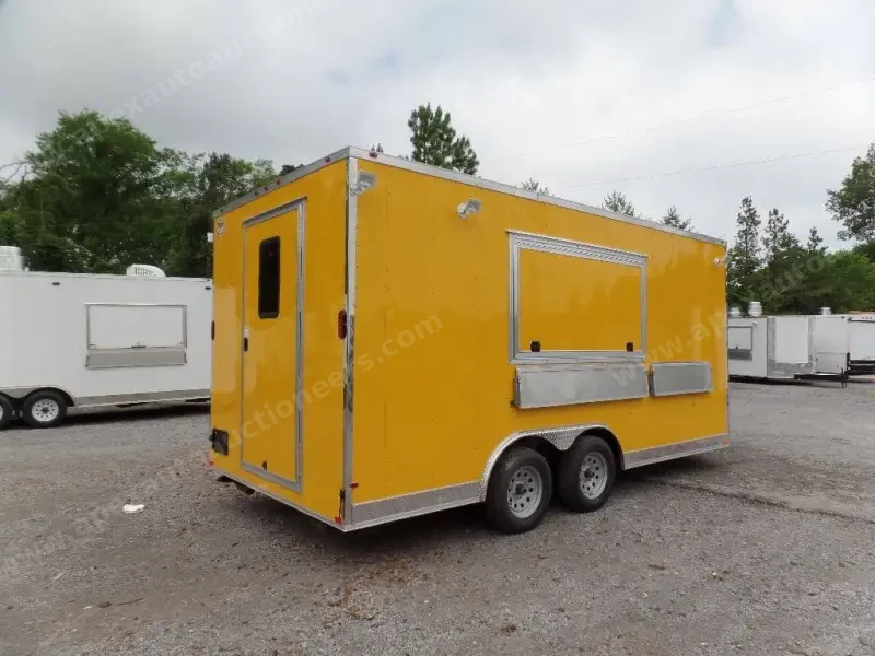 8.5' x 17' Yellow Concession Food Trailer photo 2